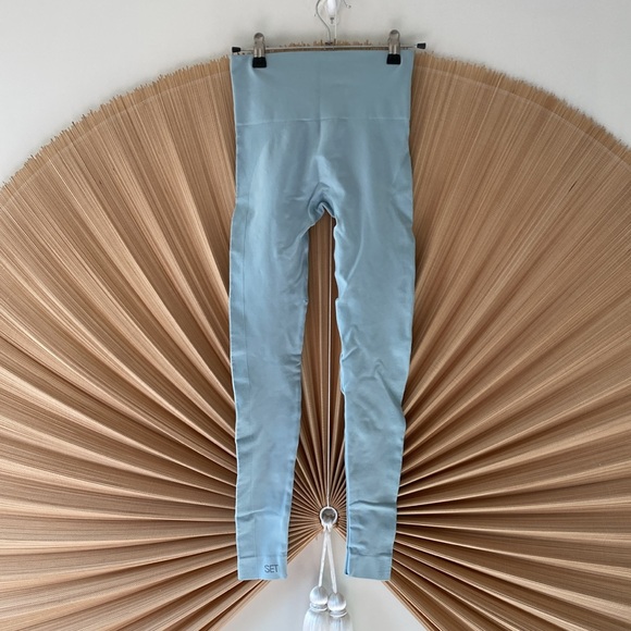 Set Active Ribbed Blue Tights - Picture 3 of 4